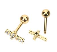 Générique Boucles D'oreilles Tragus Finition Éclatante pour Femmes de Croix en Cuivre Bords Lisses, Vie Quotidienne Festivals