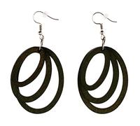 Générique Boucles d'oreilles Vintage en Bois, Créoles Ovales Faites Main, Bijoux Tribaux, Accessoires de Mode pour Mariages, Fêtes, Anniversaires, de F, Vert