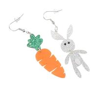 Générique Boucles Oreilles Créatives Lapin et Carotte Acrylique Pendants Originaux pour Femme Cadeau Mode Chic et Unique Accessoire pour Soirée