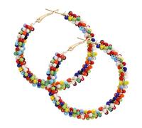Générique Boucles Oreilles Femme Colorée Créoles Perles Délicates Bijoux Hippie Légères et Durables pour Style Casual