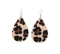 Générique Boucles Oreilles Léopard Goutte Eau Élégantes pour Femme Pendentifs Rétro Créatifs Cuir Artificiel Accessoires Mode pour Soirée et Quotidien