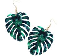 Générique Boucles Oreilles Monstera Alliage Vert Pendentifs Tropicales Décoratives pour Femme Accessoires pour Fêtes et Occasions Spéciales