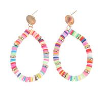 Générique Boucles Oreilles Pendantes Colorées Pâte Polymère Créoles été Décontractées Légères pour Femmes Bijoux de Plage et Originales