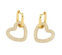 Générique Boucles Oreilles Pendantes Cuivre Cœur Amour Design Géométrique avec Cristaux Bijoux Légers et Durables pour Femme Cadeau pour Toutes Occasions