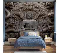 Générique Bouddha Papier Peint Panoramique Relief 3D Papier Peint Asie Intissé Salon Chambre Mural Décoration 300 x 210 cm