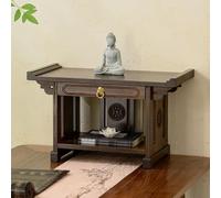 Générique Bouddhiste Moderne avec Rangement et gravures Porte-Bonheur - Table compacte de Style Chinois for Petits espaces(50X25X28cm)