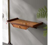Générique Bouddhiste Mural - Petite Table De Méditation en Bambou pour Maison, Sanctuaire pour Statues De Guanyin Et du Dieu De La Richesse(Brown,40X25cm)