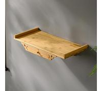 Générique Bouddhiste Mural - Petite Table De Méditation en Bambou pour Maison, Sanctuaire pour Statues De Guanyin Et du Dieu De La Richesse(Natural Wood Color,50X25cm)