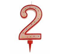 Generique - Bougie géante Chiffre 2 Colori aléatoire
