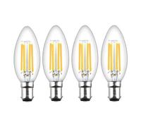 Générique Bougie LED Filament Ampoule, B15 SBC Baïonnette 4W Ba15d Vintage Blanc Chaud 2700K 40W Remplacement Bureau à Domicile Décoratif Dimmable