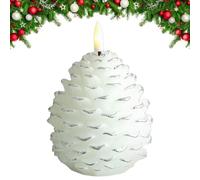 Générique Bougies Cônes de Pin de Noël,Bougies LED En Pommes De Pin Alimentées Par Piles | Décorations Noël Action De Grâces Pour Cheminée Étagère Bibliothèque Chambre Salon Maison,