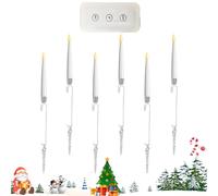 Générique Bougies de Sapin de Noël avec Télécommande,Décor Artisanal De Noël,Bougie Fuselée LED Glaçon Oiseaux Volants Élan avec Minuterie Télécommandée - Pour Sapin Maison Fenêtre Table Mariage