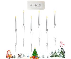 Générique Bougies de Sapin de Noël avec Télécommande,Décor Artisanal De Noël,Bougie Fuselée LED Glaçon Oiseaux Volants Élan avec Minuterie Télécommandée - Pour Sapin Maison Fenêtre Table Mariage