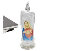 Générique Bougies Sans, Lumière De Jésus Sans | Pilier LED Sans À Piles - Bougies Créatives Christ, Décoration D'église Multifonctionnelle Pour Chambre À Coucher, Salle À Manger,