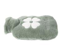 Générique Bouillotte Réutilisable 500ml Verte avec Housse en Peluche, Isolation Thermique et Matériau Pvc Solide, pour Garder Mains Chaud en Hiver