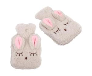 Générique Bouillottes à Eau Chaude 2pcs avec Housses en Peluche Beige, Isolation et Pratique, Chauffe-mains pour L'hiver