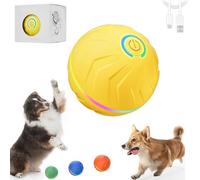 Générique Boujee Gravity Ball Dog, Boujee Vibrating Dog Ball, 4-Hour Playtime, Automatic Rolling & Rotating Moving Dogs Toy (Yellow)
