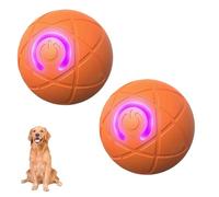 Générique Boujee Gravity Bounce Ball, Boujee Gravity Ball Dog, Automatic Bouncing and Rotating Balls for Pets, Automatic Rolling Smart Jumping Dogs Toy Bouncing Balls for Dogs (Orange*2)