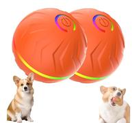 Générique Boujee Gravity Bounce Ball, Smart Dog Jumping Ball, Glowing and Bite-Resistant Vibrating DogBalls,Interactive Dog Toys, Automatic Bouncing and Rotating Balls for Pets (Orange,2 PCS)