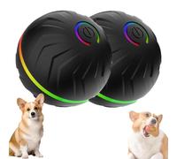 Générique Boujee Gravity Bounce Ball, Smart Dog Jumping Ball, Glowing and Bite-Resistant Vibrating DogBalls,Interactive Dog Toys, Automatic Bouncing and Rotating Balls for Pets (Black,2 PCS)