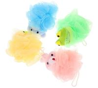 Générique Boule Animal de Dessin Animé pour Garçon et Filles et Adolescents, Lot de 4 Pièces en Pe, Mousse Riche et Exfoliation Douce Bain
