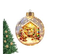 Générique Boule de Noël Lumineuse Scène d'Histoire de Noël Qui S'Illumine | Miniature Scène Ornementale pour Maison Appartement Chambre Salon Manteau Cheminée