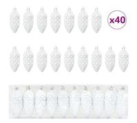Générique Boule de Pomme de Pin de Noël 40 pcs Blanc Plastique,Maison & Jardin,Décorations,Décorations de Noël & saisonnières,Décorations de Noël,Blanc,0.51 KG,42018894