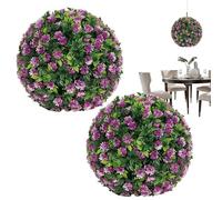 Générique Boule de Topiaire en Artificielle - s artificielles en Boules de buis,2 Pièces Résistantes aux UV Suspendables pour Jardin Terrasse Cour Balcon Extérieur Patio