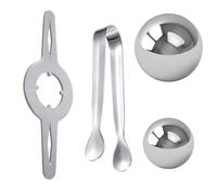 Générique Boule Froide d'| Sans Dilution Acier Inoxydable 4 Pièces Outil de Refroidissement pour Extraction & - Boule en Acier Café Glacé et | À usage maison, cocktail, café et bar