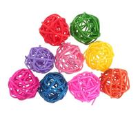 Générique Boule Perroquet 50 Boules rotin 30mm décoration DIY Maison pour aras cacatoès Gris Oiseau Couleur Aléatoire