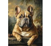 Générique Bouledogue Français Kit de Broderie Point de Croix 11CT Pré-imprimé - Idéal pour Débutants et Adultes, Activité DIY pour la Décoration Intérieure 30x40cm 25