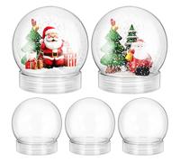 Générique Boules à Neige Garçon et Filles et Adultes et Loisirs Créatifs Lot de 5 Soi-même en Plastique Transparent avec Bouchon à Vis, Kit DIY Polyvalent pour Décoration de Noël