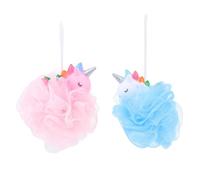 Générique Boules de Bain en Filet Licorne, Lot de 2 Éponges Exfoliantes, Nettoyage Doux du Corps, Adaptées aux Garçon et Filles, Bain Quotidien