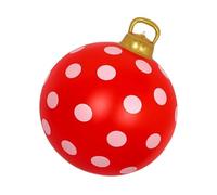 Générique Boules de Noël gonflables de 61 cm, Motifs Rouges et Blancs, faciles à gonfler | Décorations de Jardin pour extérieur, fête, Porche, intérieur, Festival