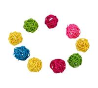 Générique Boules de Rotin Naturel pour Perroquets et Petits Oiseaux Lot de 10 Jouets à Mâcher Stimulation Physique et Hygiène Dentaire Couleur Aléatoire pour Oiseaux pour