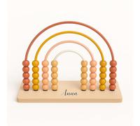 Générique Boulier arcenciel en Bois personnalisé - Jouet d’éveil bébé gravé au prénom - Cadeau Naissance ou baptême - Couleurs Pastel - Motricité Fine et décoration Chambre Enfant