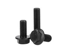 Générique Boulon à bride hexagonale noir M10 M12, pas 1.25, vis à tête hexagonale avec coussinet, acier au carbone de qualité 10.9, 1 à 5 pièces(M10x90mm-PT-2pcs)