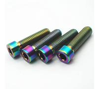Générique Boulon en Titane Grade 5 M7 X 25mm, for Colonne de vélo, Douille hexagonale, Or Multicolore M7 Ti, vis de Fixation de 25mm de Long, 4/6 pièces(M7x25mm 4pcs)