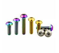 Générique Boulon en Titane M5 X 15mm 16mm 20mm à tête Ronde, Boulon Hexagonal ou Torx coloré, vis à Six pans Creux, Attaches en Ti, 6 pièces(Gold Color,M5x15mm 6pcs-Hex)