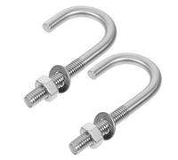 Générique Boulons D'ancrage Sol Installation Facile 2pcs en Acier Inoxydable 304 Argenté avec Écrous et Rondelles, Finition Soignée pour Poteaux en Béton et Structures en Brique