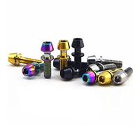 Générique Boulons en Titane M4 x 15 mm for Tige de vélo Ritchey C260, cône à Douille hexagonale avec boulons captifs M6 Ti, vis de Fixation en Ti(Gold Color,M4X15 MM_12PCS)