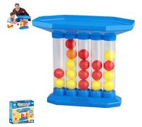 Générique Bounce & Shoot 4-Ball Launcher Toy, Interactive Jumping Ball Challenge, Connect Board Game, 3D Tabletop Game for Multiplayer Fun and Family Party Games (Launcher Toy Blue)