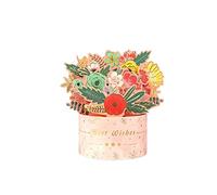 Générique Bouquet bronzant trois cartes de voeux une pensée fleur fleurs fête des mères papier sculpture à la main bénédiction Message carte (C, One Size)