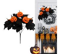 Générique Bouquet De Artificielle d'halloween - Arrangement De Feuilles en Fausse Et Érable | Pièce Maîtresse De Table Spooky pour Salon, Cuisine, Chambre À Coucher