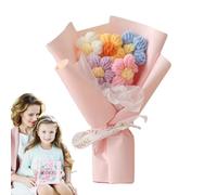 Générique Bouquet de Fleurs au Crochet Fait Main, Arrangement Floral Tricoté, Fleurs Artificielles, Cadeau pour Saint-Valentin, Fête des Mères, Anniversaire | Composition d'Imitation avec Emballage