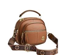 Générique Bousalutend Crossbody Bag, Adjustable Wide Shoulder Strap Leather Shoulder Bag, Multifunctional Compartments for Women (Brown)