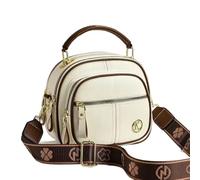 Générique Bousalutend Crossbody Bag, Adjustable Wide Shoulder Strap Leather Shoulder Bag, Multifunctional Compartments for Women (Beige)
