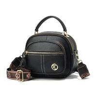 Générique Bousalutend Crossbody Bag, Adjustable Wide Shoulder Strap Leather Shoulder Bag, Multifunctional Compartments for Women (Black)