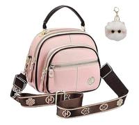 Générique Bousalutend Crossbody Bag, Bousalutend Adjustable Wide Strap, Compartments Leather Crossbody Bag For women (Pink)