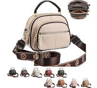 Générique Bousalutend Crossbody Bag, Classic Multifunctional Compartments Adjustable, Wide Shoulder Crossbody Bag, Classic and Luxury (1 Pcs*Beige)